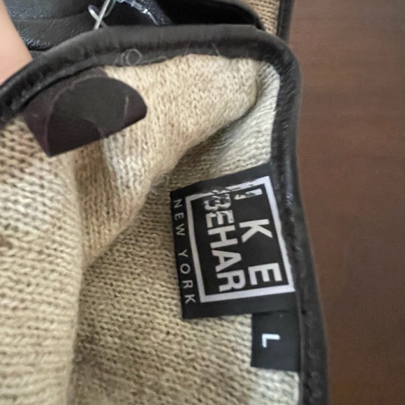 Ike Behar Men's Black Leather Gloves lined L - Picture 3 of 3